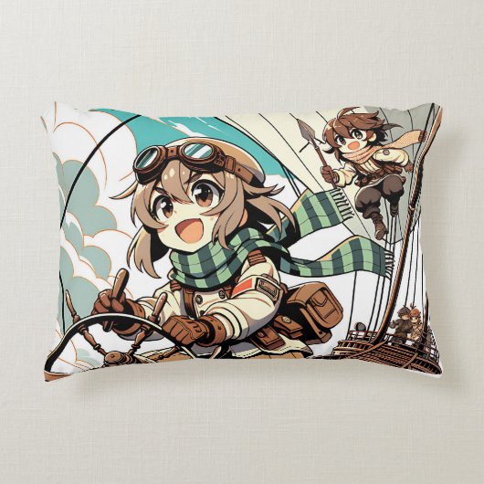 二人の女が船を出す アクセントクッション (正面)