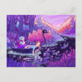 二人の女の子が黒川を帆走している ポストカード (正面)