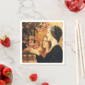 二人の女の子とオランダーbyグスタフクリムト スタンダードカクテルナプキン (インサイチュ)