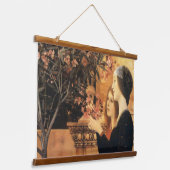 二人の女の子とオランダーbyグスタフクリムト 吊り下げ型タペストリー (傾斜あり)