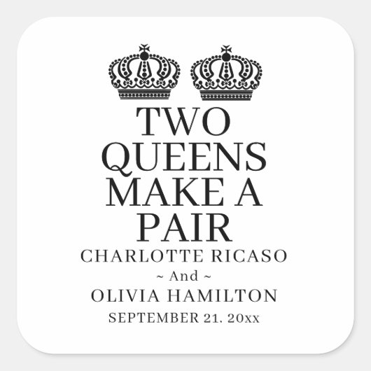二人の女王がペアゲイレズ結婚ン スクエアシール (正面)