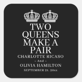 二人の女王がペアゲイレズ結婚ン スクエアシール
