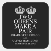 二人の女王がペアゲイレズ結婚ン スクエアシール (正面)
