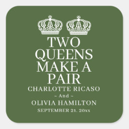 二人の女王がペアゲイレズ結婚ン スクエアシール