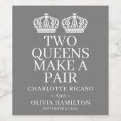 二人の女王がペアゲイレズ結婚ン ワインラベル (シングルラベル)