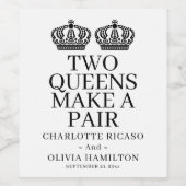 二人の女王がペアゲイレズ結婚ン ワインラベル (シングルラベル)
