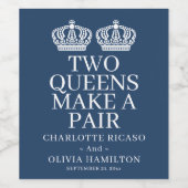 二人の女王がペアゲイレズ結婚ン ワインラベル (シングルラベル)