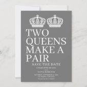 二人の女王がペアゲイレズ結婚ン 案内状 (正面)