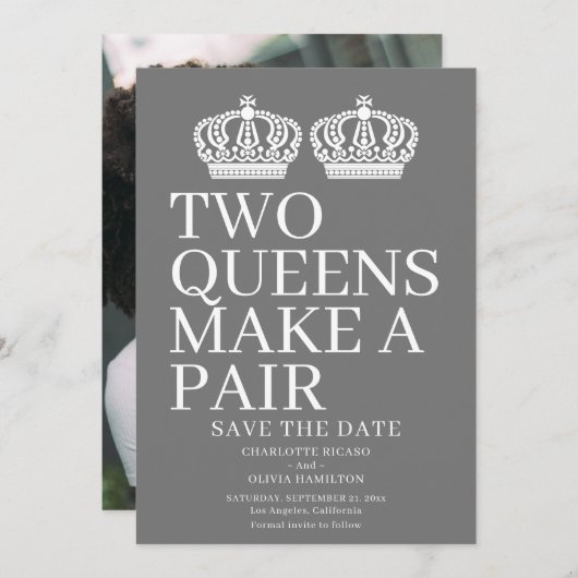 二人の女王がペアゲイレズ結婚ン 案内状 (正面/裏面)