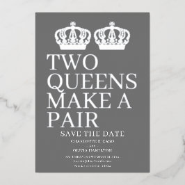 二人の女王がペアゲイレズ結婚ン 箔招待状