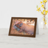 「二人の小さな子豚」はこう言う**ハッピーバースデー・フレンド** カード (黄色い花)