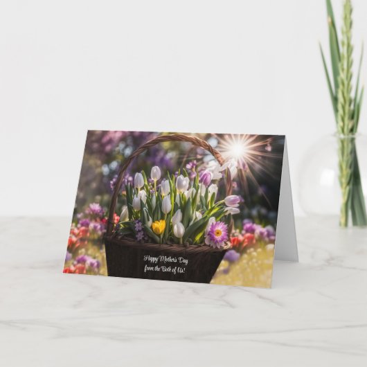 二人の幸せな母親の日 カード (正面)