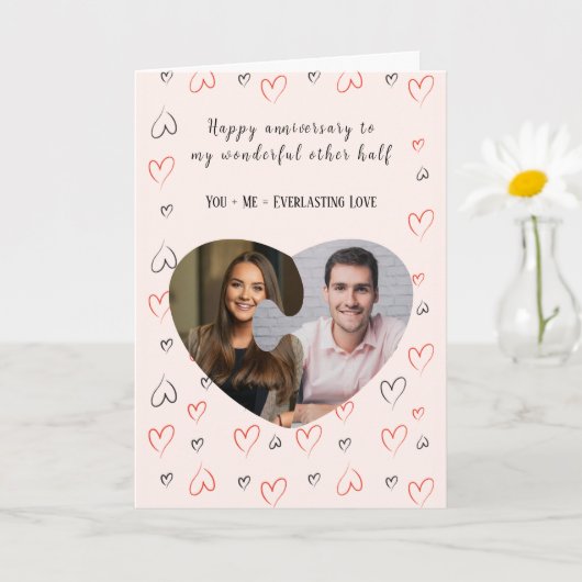 二人の愛を繋ぐアニバーサリー写真カード カード (小さな植物)