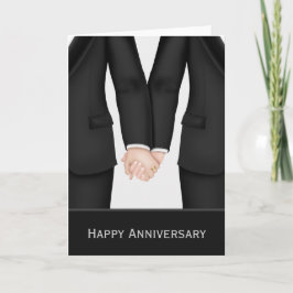 二人の新郎がスーツで結婚記念日 カード