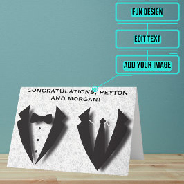 二人の新郎にとって抽象的な結婚式の日のおめでとう カード