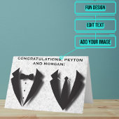 二人の新郎にとって抽象的な結婚式の日のおめでとう カード