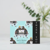 二人の新郎同士のゲイウェディング　ありがとう　ポストカード 案内ポストカード (スタンド正面)