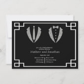 二人の新郎 ゲイ タキシード 結婚式 リハーサル 招待状 (正面)