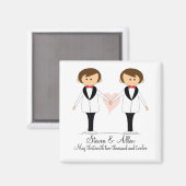 二人の新郎　結婚記念マグネットギフト マグネット (正面/裏面)