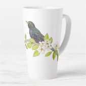 二人の星が咲く枝の上に春 カフェラテマグ (右アングル)