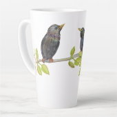 二人の星が咲く枝の上に春 カフェラテマグ (左アングル)