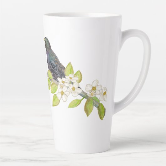 二人の星が咲く枝の上に春 カフェラテマグ (右)