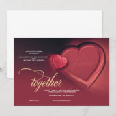 二人の永遠の愛を誓う、ハートのウェディング招待状 案内状 (正面/裏面)