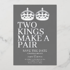 二人の王がペアを作る ゲイの結婚式 箔招待状