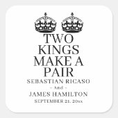 二人の王がペアゲイ結婚 スクエアシール (正面)