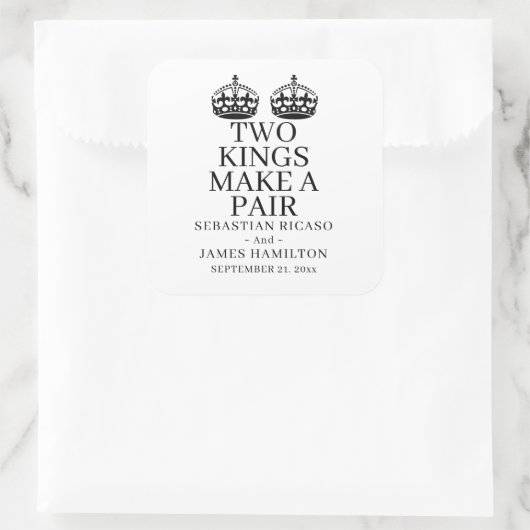二人の王がペアゲイ結婚 スクエアシール (バッグ)