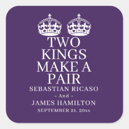 二人の王がペアゲイ結婚 スクエアシール