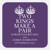 二人の王がペアゲイ結婚 スクエアシール (正面)