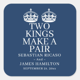 二人の王がペアゲイ結婚 スクエアシール