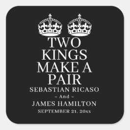 二人の王がペアゲイ結婚 スクエアシール