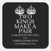 二人の王がペアゲイ結婚 スクエアシール (正面)