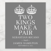 二人の王がペアゲイ結婚 ワインラベル (シングルラベル)