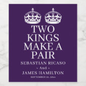 二人の王がペアゲイ結婚 ワインラベル (シングルラベル)