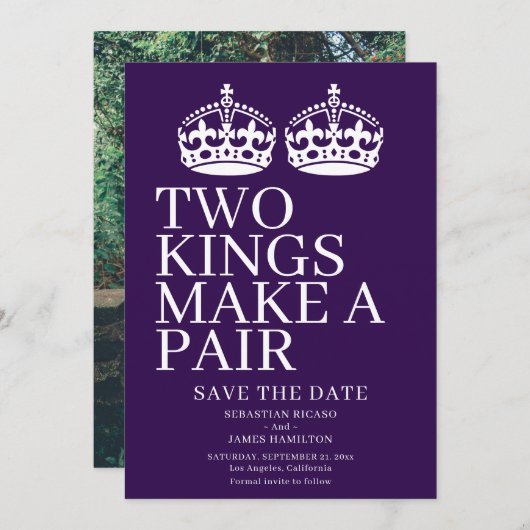 二人の王がペアゲイ結婚 案内状 (正面/裏面)