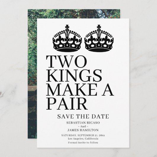 二人の王がペアゲイ結婚 案内状 (正面/裏面)