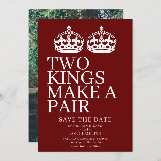 二人の王がペアゲイ結婚 案内状 (正面/裏面)