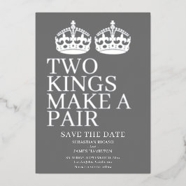二人の王がペアゲイ結婚 箔招待状