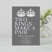 二人の王がペアゲイ結婚 箔招待状 (立ち正面)