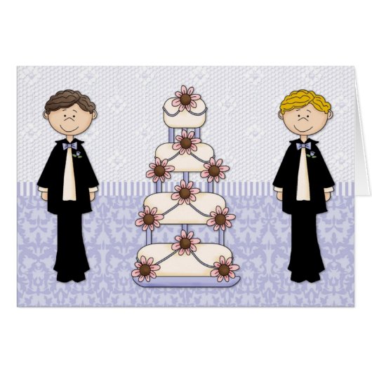 二人の男と結婚ケーキ (正面横)