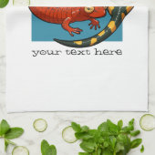 二人の絡み合った笑顔の友だち漫画のサラマンダー キッチンタオル (折り畳み)