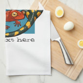 二人の絡み合った笑顔の友だち漫画のサラマンダー キッチンタオル (四つ折り)