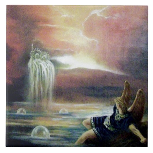 二人の聖ヨハネとエンジェル落ちたー タイル (正面)