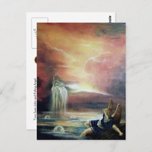 二人の聖ヨハネとエンジェル落ちたー ポストカード (正面/裏面)