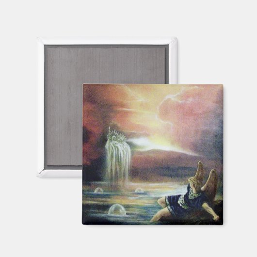 二人の聖ヨハネとエンジェル落ちたー マグネット (正面/裏面)