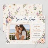 二人の花嫁は一人より素敵 Photo Save the Date セーブザデート (正面/裏面)