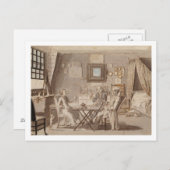 二人の若い男性と自画像(ペン&ブラウンインク) ポストカード (正面/裏面)